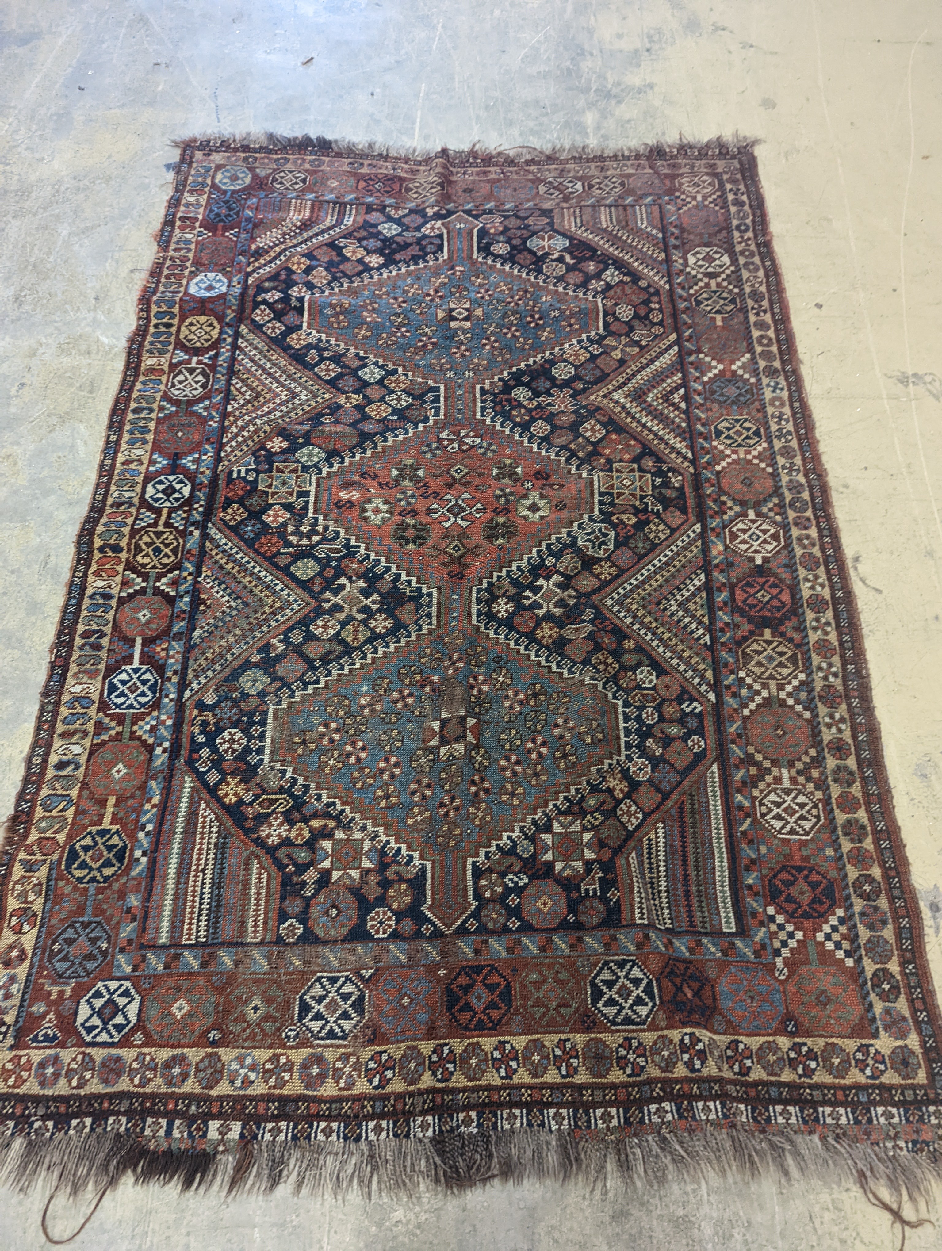 A Shiraz rug, 240 x 156cm